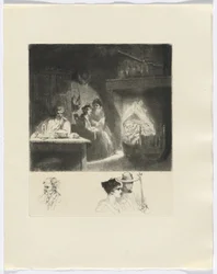 Frédéric Mistral: Mémoires et Recits de Frédéric Mistral: cena de família/ busto de três figuras (inserir após p. 48)