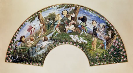 George Sand e amigos em Nohant em 1838, pintura de Auguste Charpentier (1813-1880)