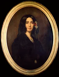 Retrato de George Sand (Aurore Dupin, Baronne Dudevant) (1804-1876) em 1832. Pintura de Auguste Charpentier (1813-1880) Paris Musee Carnavalet