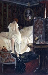 A mulher adúltera. Ilustração de Auguste François Gorguet (1862 - 1927) para "Le Lys rouge" de Anatole France