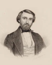 Retrato do compositor Giuseppe Verdi 1813-1901, c. 1850.