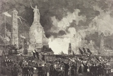 14 de julho. Iluminação da Place de la République, 1883.