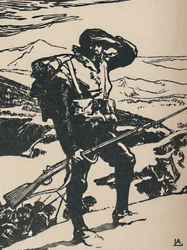 Caçador alpino, olhando a planície do Reno, 1919