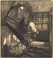 Escadaria da casa onde ficava o Chateau Rouge, publicada em 1901.