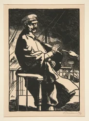 O Kaiser Guilherme no seu iate, de A Guerra de 1914, primeira série, n.º 18
