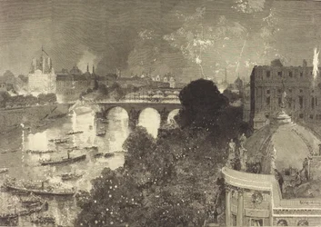O 14 de Julho. Iluminação do Sena da Pont Neuf à Pont au Change, 1882.