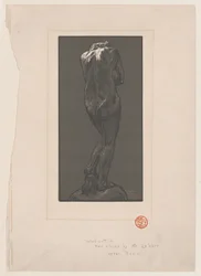 Estátua nua, vista de trás, ca. 1902.