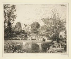 Vieille passerelle, bords du petit Morin (antiga ponte pedonal, margens do pequeno Morin)