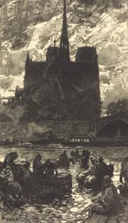 Bebedouro atrás de Notre-Dame L