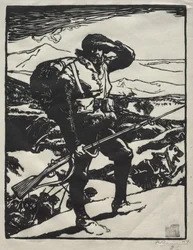 Caçador Alpino Observando a Planície do Reno