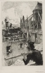 Nos telhados perto de Notre Dame