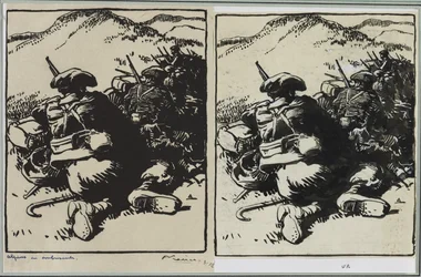 Alpins em emboscada, 1914.