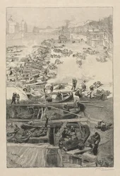 Chegada de batatas ao Hotel de Ville, 1883.
