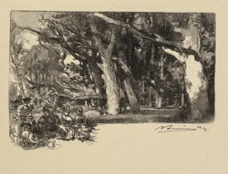Floresta de Fontainebleau: meio-dia sob as árvores