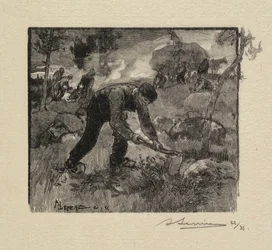 Floresta de Fontainebleau: Puxando o Heather La Forêt de Fontainebleau: Arracheurs de Bruyères, 1890.