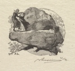 Floresta de Fontainebleau: a rocha trêmula A floresta de Fontainebleau: a rocha trêmula, 1890.