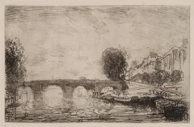 Pôr do sol em Pont Marie, 1890.