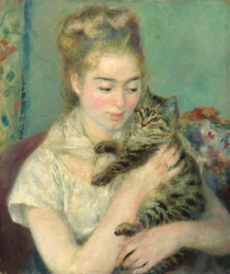 Mulher com um gato