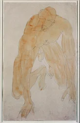 Homem ajoelhado (Aquarela