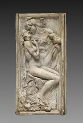 Os amantes (Les amants), c.1880-85 (modelo original) (gesso envernizado cor de lustre pálido)