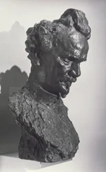 Busto de retrato de Henri Rochefort (1830-1913) jornalista e fundador do jornal L&39;Intransigeant (bronze)