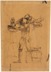O Génio do Escultor, c.1880-83 (caneta e tinta castanha)