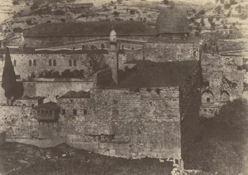 Jerusalém. Muro do Templo. Mesquita de El-Aksa, canto sudoeste