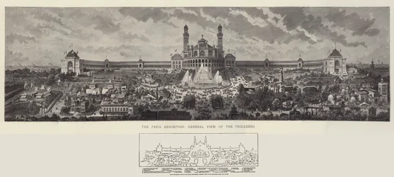 A exposição de Paris, vista geral do Trocadero