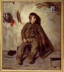A Savoyard Chimney Painting by Auguste de Chatillon (1813-1881)