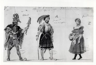 Figurinos para &39;Le Roi s&39;amuse&39; de Victor Hugo (1802-85), 1832