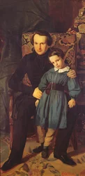 Victor Hugo (1802-85) e seu filho, François-Victor, 1836