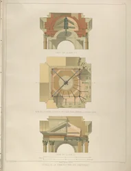 Detalhe da construção da torre do sino De: A Construção da Catedral de Santo Isaacs, 1845
