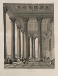 O portal norte da Catedral de Santo Isaacs De: A construção da Catedral de Santo Isaacs, 1845