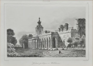 Vista da Galeria Gótica no Palácio Wilanów, 1840