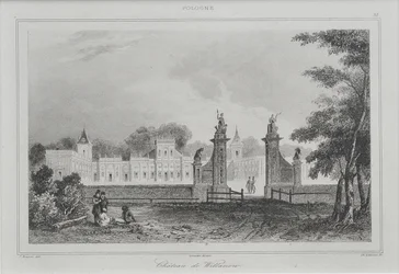 Palácio Wilanów da quadra frontal