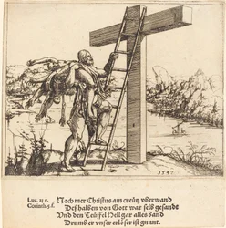 Cristo ascendendo à cruz com o pecado, a morte e o diabo, 1547.