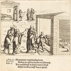 Eliseu ressuscita o filho da sunamita, 1547.