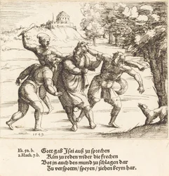 Isaías aceita a zombaria por causa de sua fé, 1549.