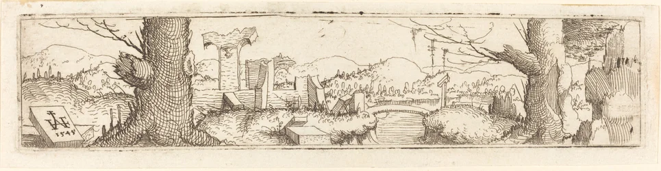 Paisagem com ribeiro e ruínas, 1545.