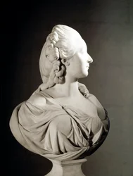 Retrato de Jeanne Becu, condessa (ou Madame) du Barry (1743-1793), escultura em mármore de Augustin Pajou (1730-1809), Paris, Musée du Louvre - Madame du Barry, nascida Marie Jeanne Becu