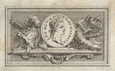 Medalha com Retrato de Calígula no 6º livro, de Tibère ou les six premi ..., publicada em 1768.