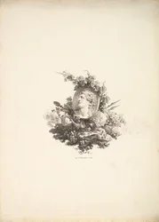 Vinheta com a cabeça de Baco em uma cornalina, Tomo I, Página 242, de Description de ..., 1778-80.