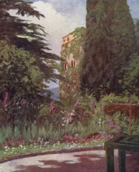 Jardim do Palazzo Ruffolo, Ravello (litografia a cores)