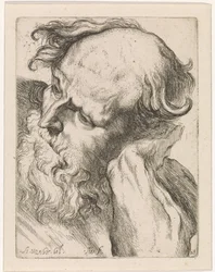 Cabeça de um homem velho (Joseph) Estudos para um livro de desenho a partir de esculturas e figuras clássicas de Anthony van Dyck (título da série)