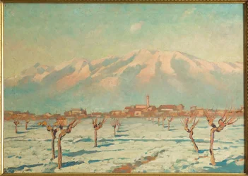 Paisagem coberta de neve (óleo sobre masonite)