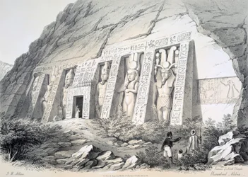Exterior do templo norte, Ebsamboul, Nubia, c1850