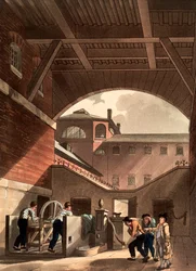 Motor de água na Prisão Cold Bath Fields, Londres, 1808