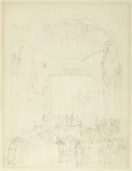 Estudo para a Câmara do Conselho Comum, Guild Hall, de Microcosmo de Londres