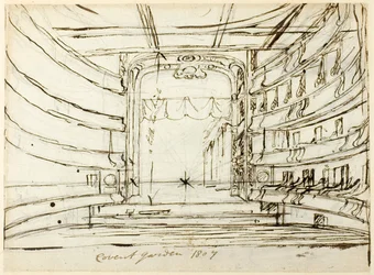 Estudo para Covent Garden Theatre, da Microcosm of London