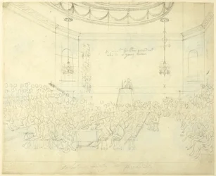 Estudo para a Sociedade de Debates em Piccadilly, de Microcosmos de Londres